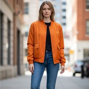 Le Coq Sportif Vintage Jacket Style 4344 — Burnt Orange Bomber Women’s Size M